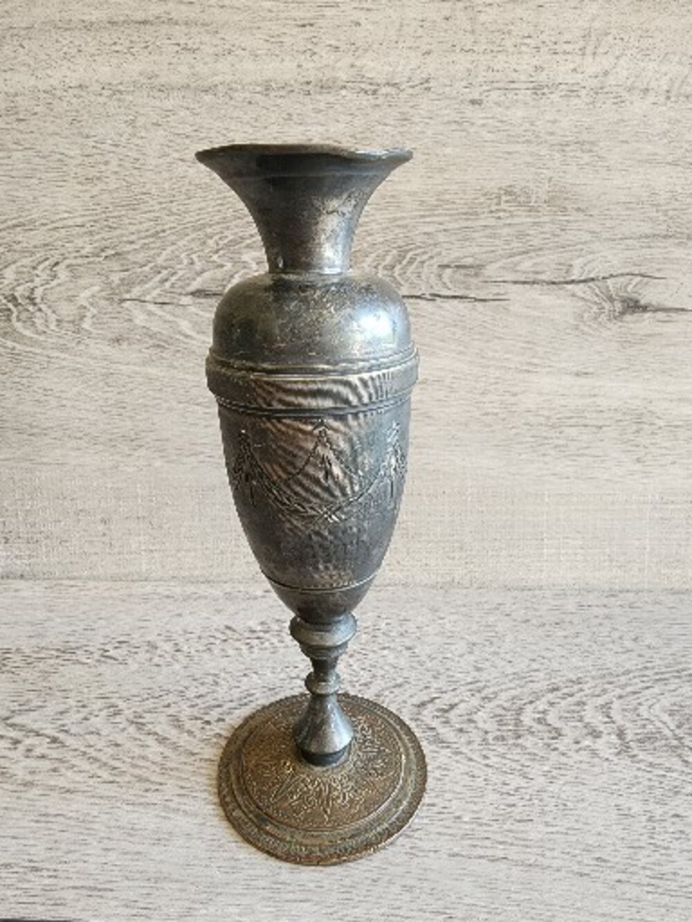 Antique Urn Vase 6.5" James W. Tufts Boston Triple Plate Warranted Floral #1010